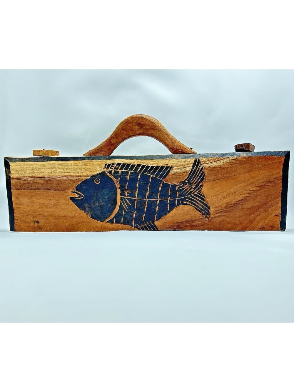 Handmade Carved Wooden Mancala Board Game Fish Design